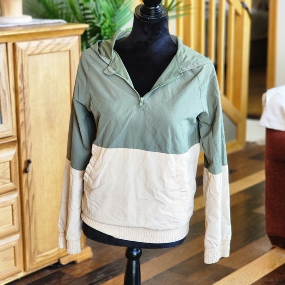 ELWOOD pullover Active Wind Breaker Jacket 3/4 Zip Sz LG Women's Color Block